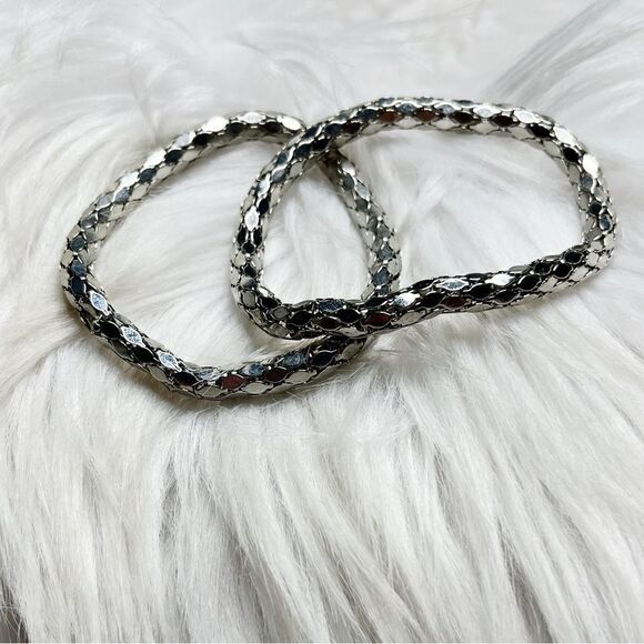 Fashion Stretchy Bangle Bracelets Silver One Size - Picture 1 of 6
